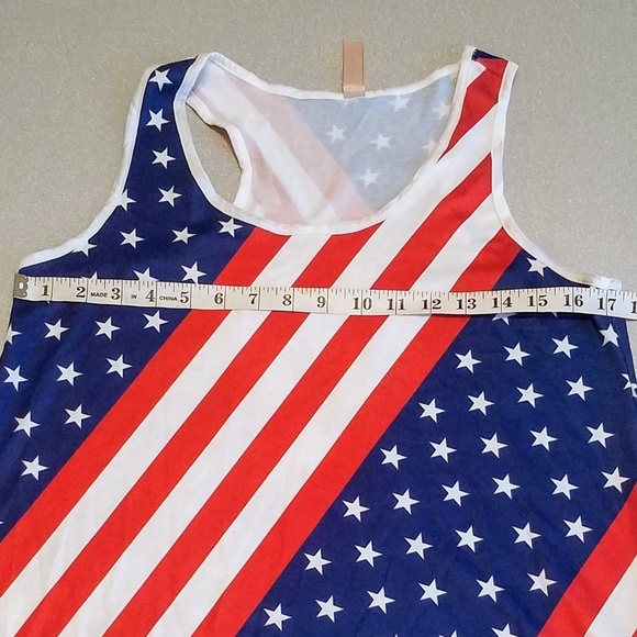 American Flag Racer-Back Tank Top Shirt sz L - Picture 4 of 7